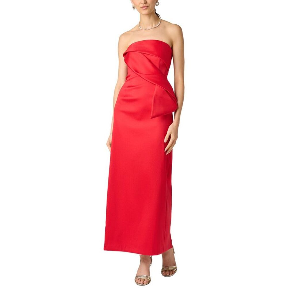 Aidan Mattox Womens Stretch Mikado Long Dress